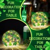 2 Pcs St Patrick's Day Decorations Lighted Glass Ball Tabletop