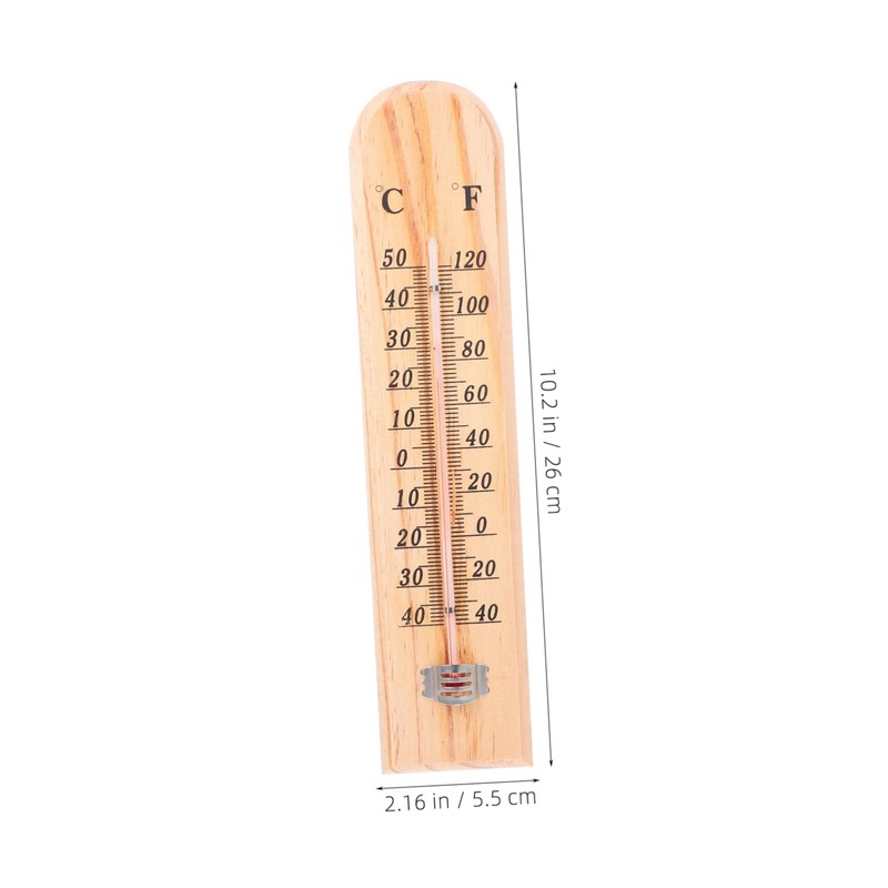 KONTONTY Analog Temperature Gauge Small Wooden Thermometer for Kitchen Cooking
