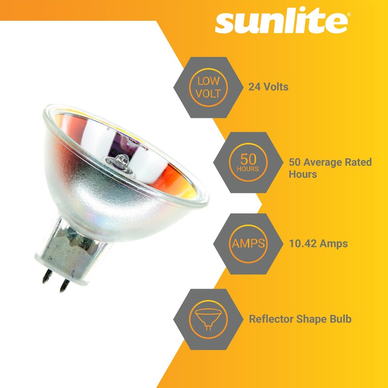 Sunlite MR16 ELC Reflector Light Bulb, 250 Watts, 24 Volts,