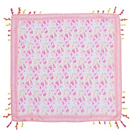Lina & Lily Multi-Patterns Flower Geometric Tribal Aztec Paisley Print Square Scarf Shawl with Tassels (H2)