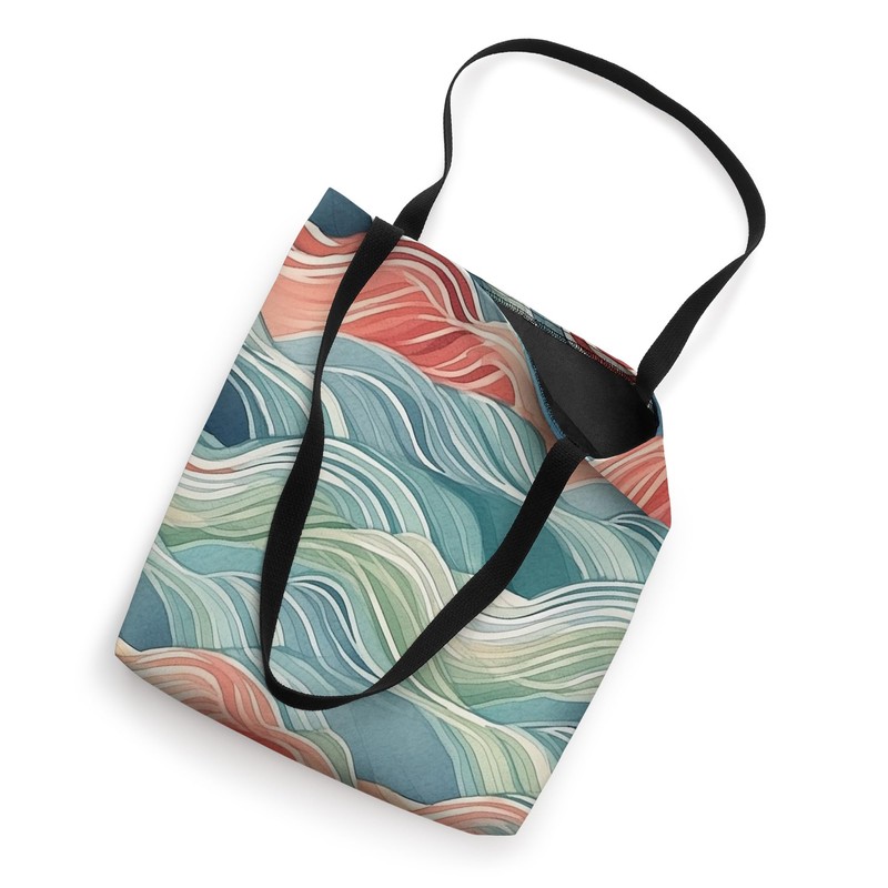Ocean Wave Pastel Multicolor Tote Bag