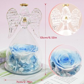 Miofula Eternal Rose Angel Gifts for Women, Eternal Rose Angel Figure Gifts for Mother, Eternal Flower, Birthday Gift for Grandma, Mum, Girlfriend for Christmas, Mother's Day, Valentine's Day,