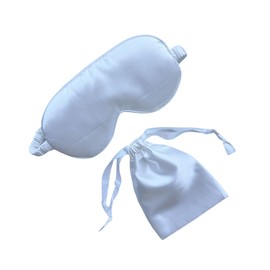 QSYW QSYW Silk Eye Mask for Sleeping - Satin Eye Cover with Silk Storage Bag White