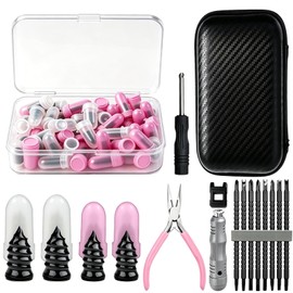 Quuztao 81PCS Tire Screw Plug Repair Kit with 2 Sizes, No Removal Needed Tire Plugs Screws Type, Patch Plug Tools & Portable Storage Bag Quick Flat Fix for Car Truck Motorcycle & SUV