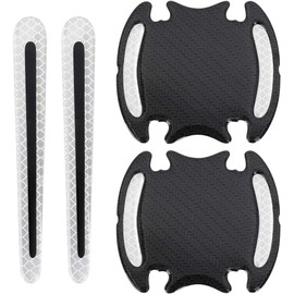 Pack of 8 Car Door Handle Scratch Protection, Universal Car Door Handle Cup Protective Film, Carbon Fibre Car Door Handle Cover, Anti-Scratch Car Sticker, Suitable for Cars, Trucks, SUVs, Black