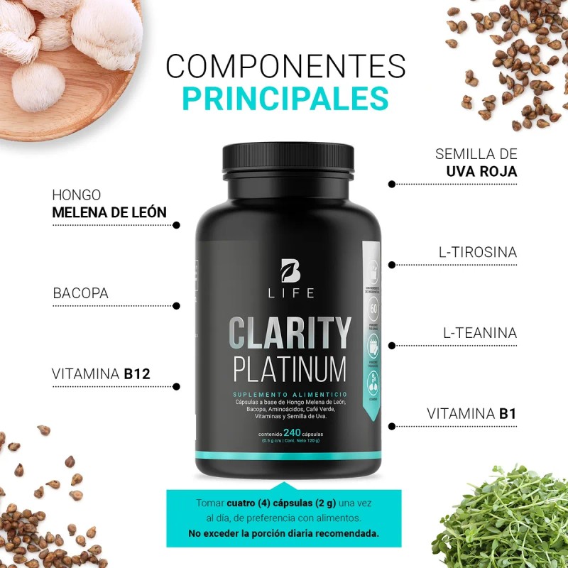B-Life Clarity-P | Nootrópico Impulso Mental | 240 cápsulas