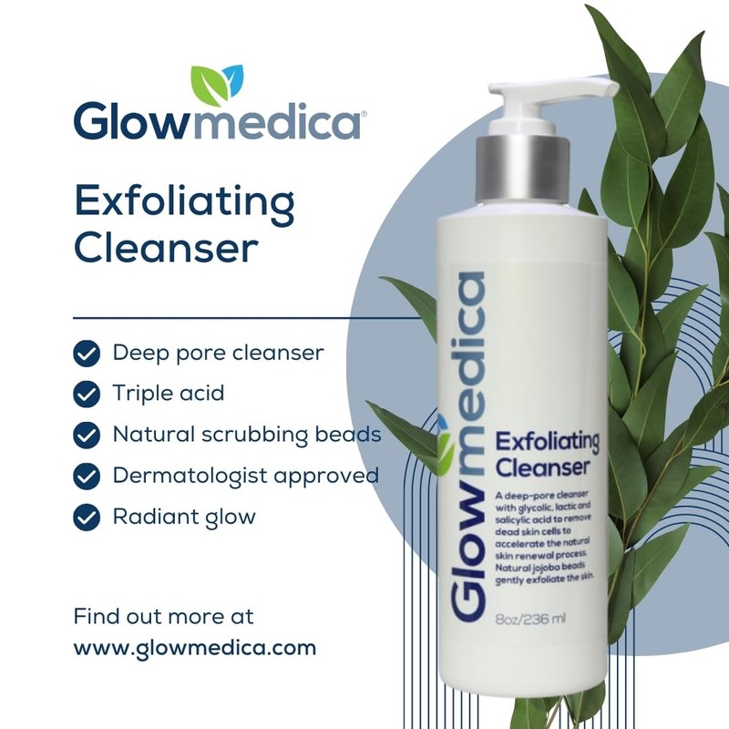 Glowmedica Exfoliating Cleanser with Glycolic, Lactic & Salicylic Acids, 8