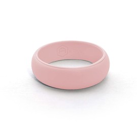 AERA Womens Silicone Wedding Band - Thin, Breathable, Classic Design Rubber Ring (Pink, 8)