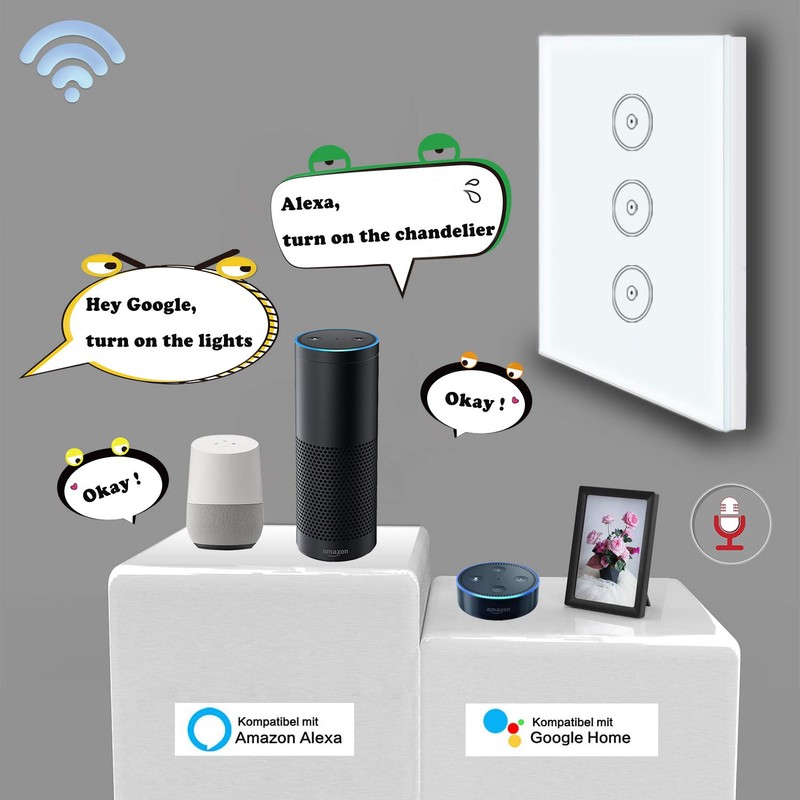 Useelink Smart Home Switch with Touch Screen, Smart Dimming LED