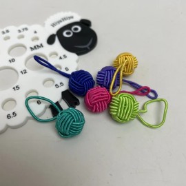 HiyaHiya Yarn Ball Stitch Markers & Sheep Needle Gauge Bundle