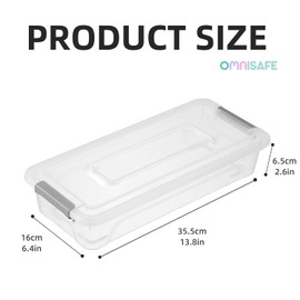 OMNISAFE Plastic Storage Bin with Lid, Stackable Design, Clip Box for Crafts, Supplies and Office Items Container (8 Pack 4 Quart)