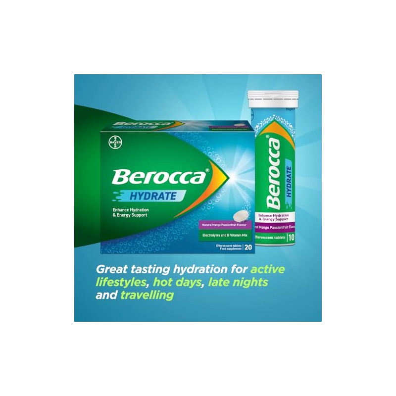 Berocca Hydrate - Electrolytes for Fast Hydration & B Vitamins,