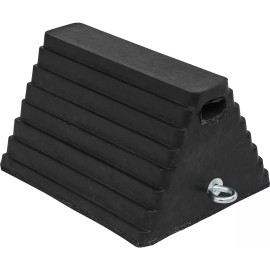 Buyers Products Rubber Wheel Chock with Chain Eye, Heavy Duty and Durable 10"Wx8"Dx6"H