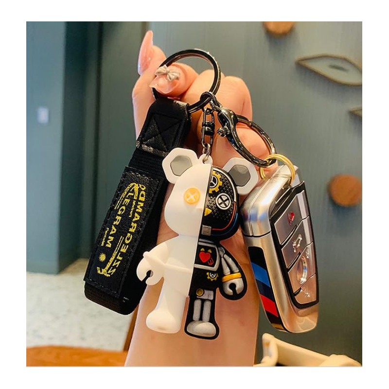 Cirsaeur 2-piece Set Panda Toy Key Chain Cute Boy Girl