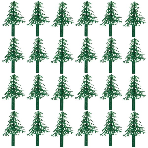 Evergreen Trees for Cake and Cupcake Decorating (24-Pack)