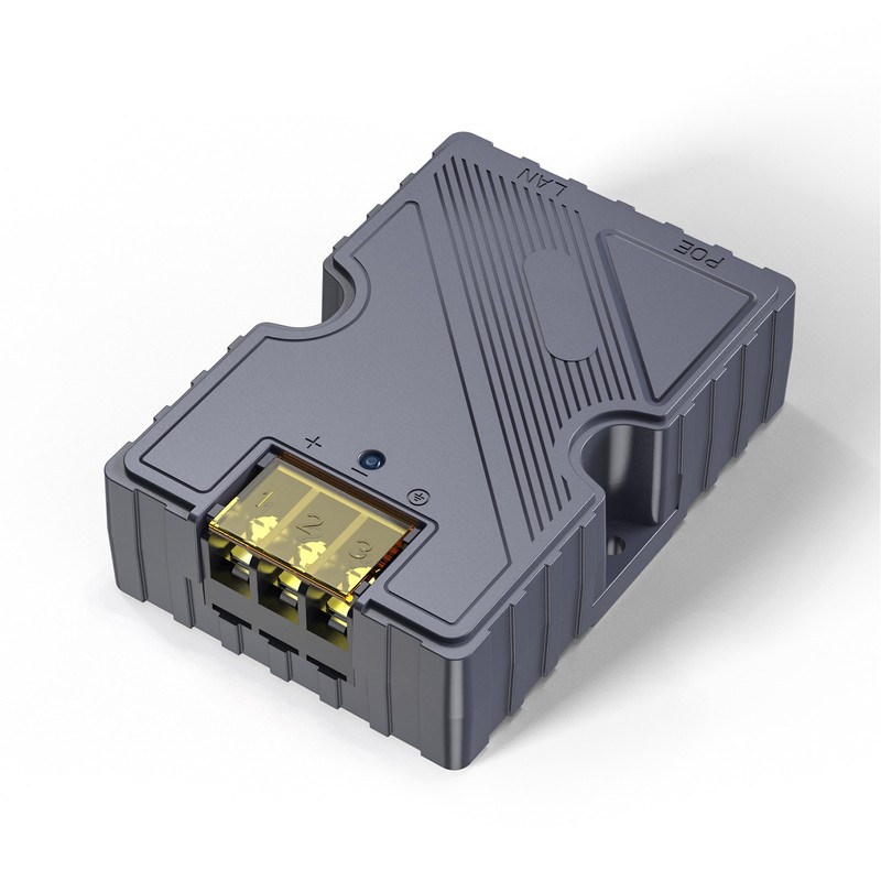 PoE Injector 48‑57V 3A GigE Passive ABS Surge ESD Protection