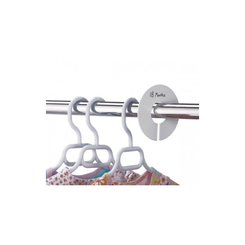 Only Hangers Round Size Dividers (Blank) White Plastic - Pack