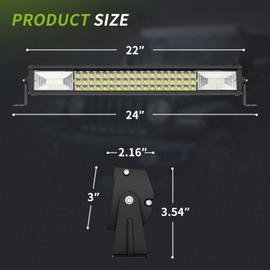AUTOSAVER88 24 Inch LED Light Bar Triple Row Flood Spot Combo Beam 270W 27000LM Off Road Bright Driving Light 24" with Mounting Bracket for Jeep Trucks Boats SUV ATV UTV Cars
