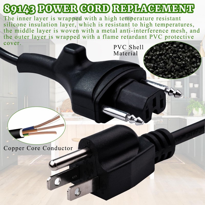 Immersion Blender Power Cord Replacement Replace 89143 Fit for Robot