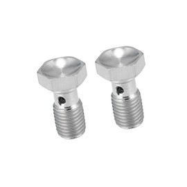 VekAuto M10x1.25 25mm Length Thread Stainless Steel Banjo Bolts Turbo Brake Line Fitting Adapter for Car 2pcs Auto Accessories