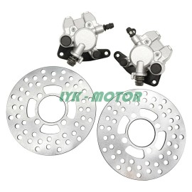 LYK Front Brake Calipers &Brake Rotors for Yamaha Bear Tracker 250 YFM250X 2001-2004