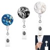KASESSS 3 Pcs Retractable Badge Holder, Beautiful Retractable Lanyard Clip
