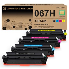 067H 067 High Capacity Toner Cartridge Set Replacement for Canon 067H 067 Compatible with Canon Color ImageCLASS MF650C LBP630C Series MF653Cdw MF656Cdw LBP632Cdw MF654Cdw LBP633Cdw Printers 4 Pack