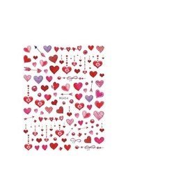Heart Love Nail Sticker Arrow Valentine Day Love Lock Key Red Lips Wg454 Nail Wraps Art Stickers Manicure Supplies for Women for Home Nails Full Long Lasting Easy Apply and Remove