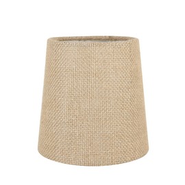 Meriville Set of 6 Natural Burlap Clip On Chandelier Lamp Shades, 4-inch by 5-inch by 5-inch
