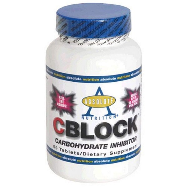 Absolute Nutrition CBlock Carb/Starch Blocker, 90 Caplets, (Pack of 2)