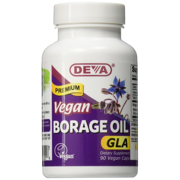 DEVA Vegan Vitamins Vegan Borage Oil 500 mg Vcaps, 90-Count Bottle