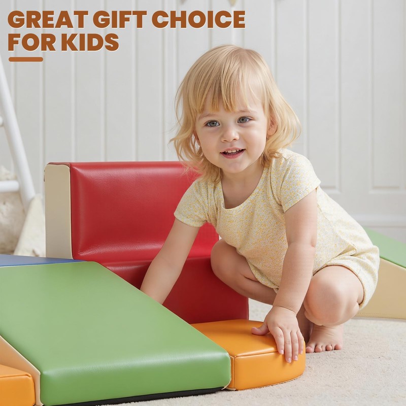Hoohtoot Foam Climbing Blocks for Toddlers: 6-Piece Soft Play Set