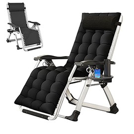 H&ZT Zero Gravity Chair,Folding Lounge Recliners with Removable Soft Pad,Headrest and Footrest,Sun Tanning Chair for Indoor and Outdoor,Support 440 LBS