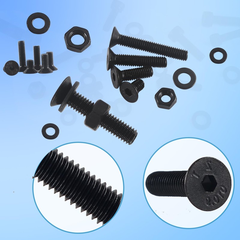HVDHYY M3 M4 M5 M6 Nut and Bolt Set Black