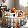 iEvery Autumn Round Table Cloth 150cm, Wipe Clean Pumpkin Thanksgiving