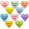 10 Pieces 5 Inches Valentines Stuffed Fabric Hearts Conversation Hearts