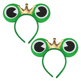 EUPSIIU EUPSIIU 2 Stück Haarreif Froschkönig, Märchen Kopfschmuck, Froschkostüm, Haarreifen Froschkönig Haarreif mit Froschaugen und Krone, für Kinder & Erwachsene Partys Cosplay Kostüm