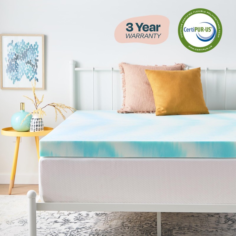 Linenspa 4 Inch Gel Swirl Memory Foam Topper - Twin