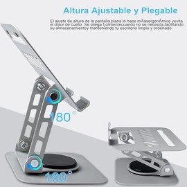 Eynshoo Soporte para Tablet Multiangulo Giratorio 360, Plata