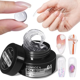 TOMICCA Lengthening Gel Nail Poly Gel Clear Gel Set Multi-functional Nail Lengthening Gel Sculpt Compatible with LED and UV 50g