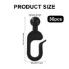 36pcs Plastic Hooks for Gazebo Curtains, Black Gazebo Hooks Multi-Purpose