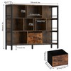 Winkalon Bookshelf, 10 Cube Bookshelf with Canvas Drawer, 3 Tier