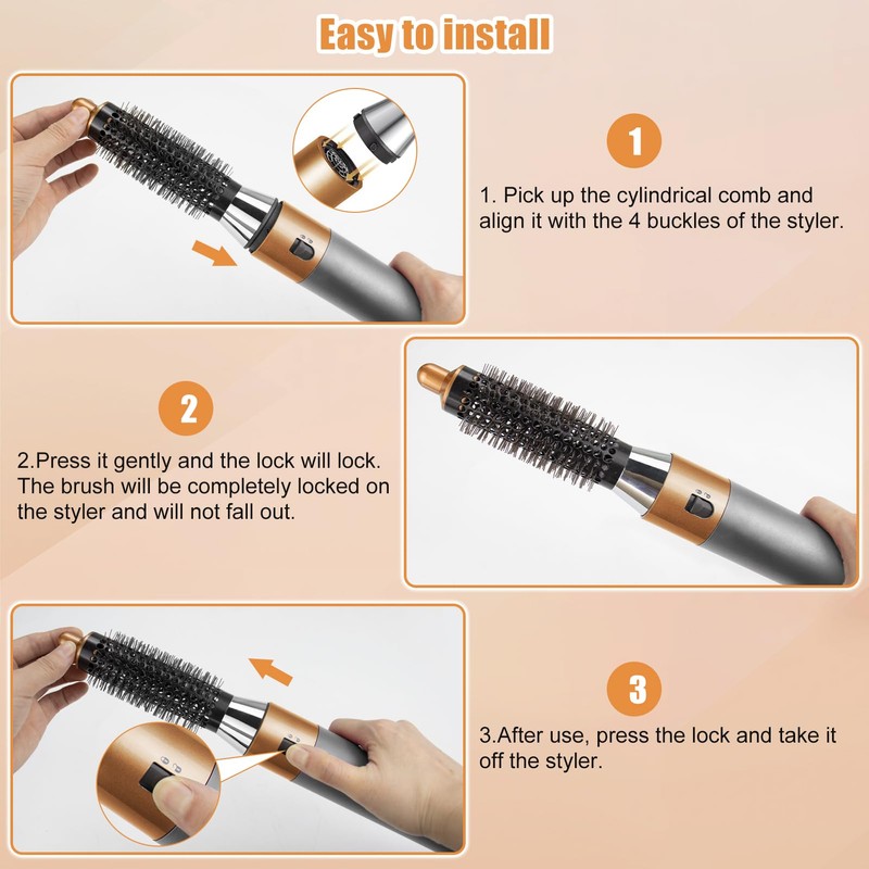 Chuancheng 20mm Small Round Volume Brush Attachment for Dyson Airwrap