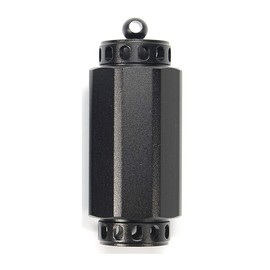 Aluminum Pill Box Waterproof Portable Pill Box for Outdoor Travel Camping (Black, Large)