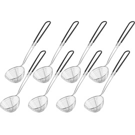 8 Pieces Hot Pot Strainer Scoops, Stainless Steel Hot Pot Strainer Spoons 2. 5 Inch Mini Mesh Skimmer Spoon Asian Ladle with Handle for Home, Black