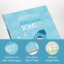 Baby Album [Little Rocket] Baby Diary for Pregnancy and the First Year | Memory Album for Birth | Welcome Little Treasure! | Sustainable & Climate Friendly