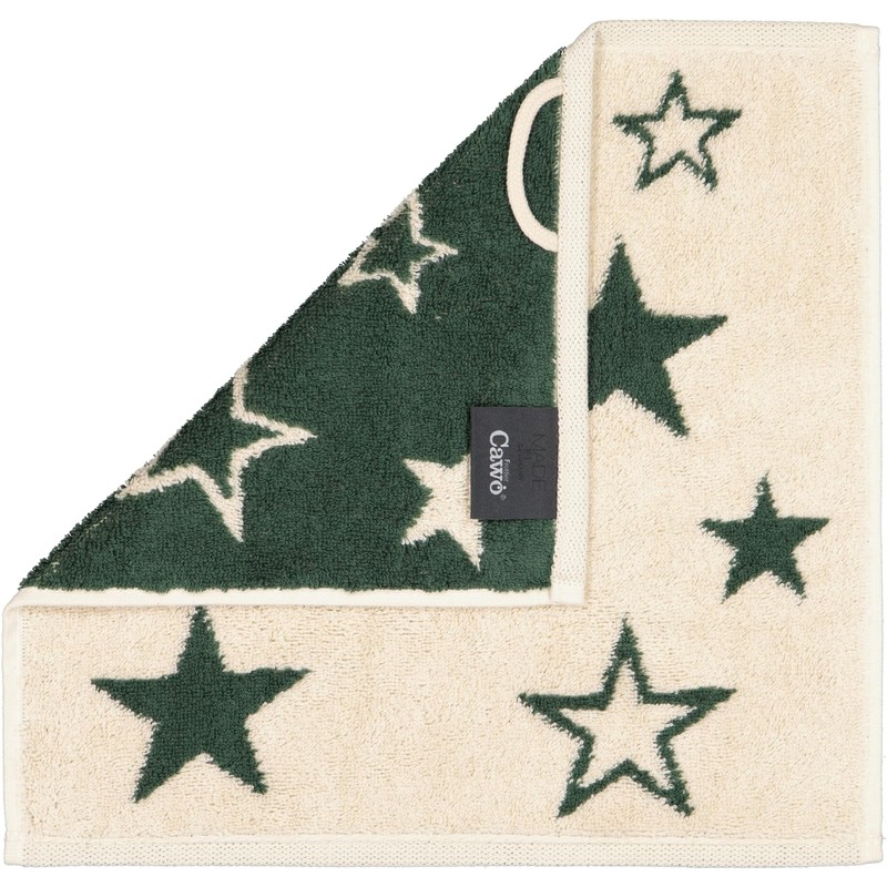 Cawö Home Flannels Christmas Edition Stars 792 Natural Green 34