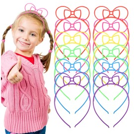 6 Pcs Mouse Ears headband, Mice Ear Costume Headbands Hair Band for Christmas Party ,Bows Mouse Ears Headbands for Birthday Parties, Themed Events, A Perfect Accessories for Women -Multi color