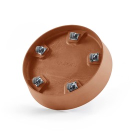 Ecopots Recycled Plastic Round Flower Pot Planter Saucer with Wheels, 13.5", Terracotta