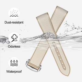 Rubber Bands for Moonswatch Watch, Curved End Rubber Strap Compatible with Omega X Swatch Moonswatch Speedmaster Diver and More 20mm Watch Replacement Band Men Women (No Deployment Buckle)